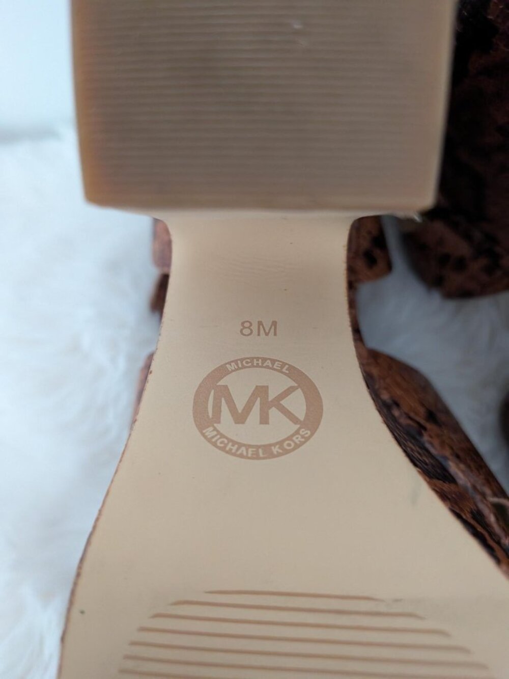 Michael Kors Divia Python Platform Sandals - Size 8M - Picture 3 of 8